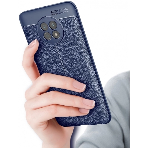 Xiaomi Redmi Note 9T Kılıf Deri Görünümlü Lüks Parmak İzi Bırakmaz Niss Silikon Kapak - Siyah