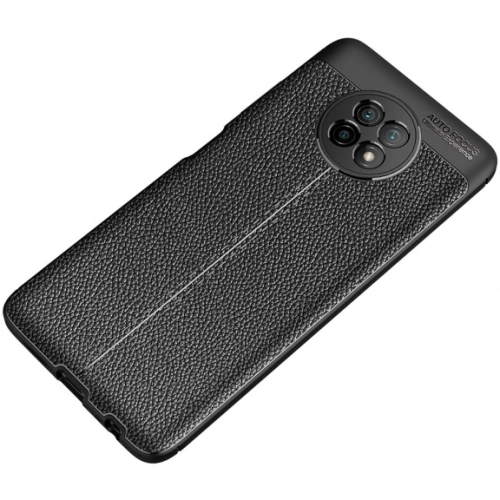 Xiaomi Redmi Note 9T Kılıf Deri Görünümlü Lüks Parmak İzi Bırakmaz Niss Silikon Kapak - Siyah