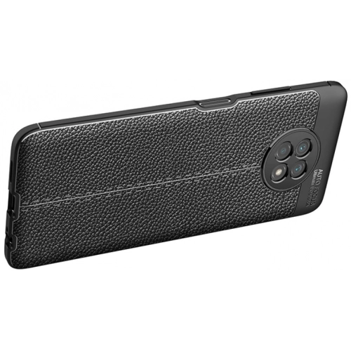 Xiaomi Redmi Note 9T Kılıf Deri Görünümlü Lüks Parmak İzi Bırakmaz Niss Silikon Kapak - Siyah