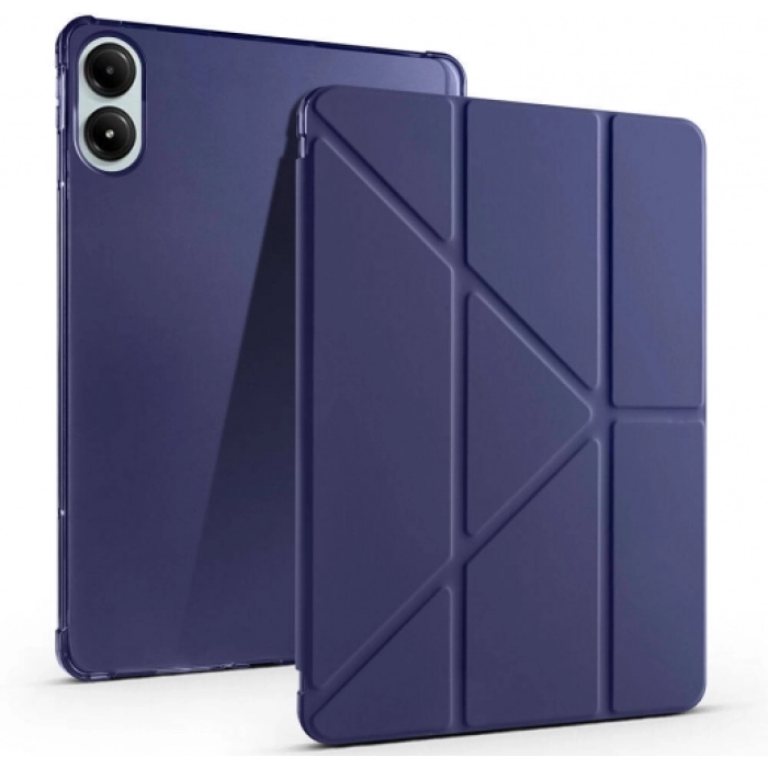 Xiaomi Redmi Pad Pro Tablet Kılıfı Standlı Tri Folding Kalemlikli Silikon Smart Cover - Lacivert