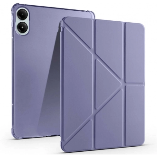 Xiaomi Redmi Pad Pro Tablet Kılıfı Standlı Tri Folding Kalemlikli Silikon Smart Cover - Mor