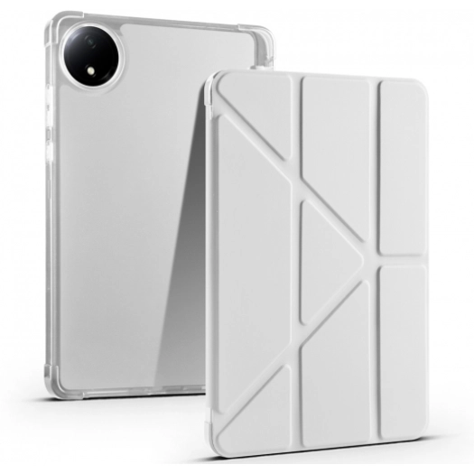 Xiaomi Redmi Pad SE 8.7 Tablet Kılıfı Standlı Tri Folding Kalemlikli Silikon Smart Cover - Gri