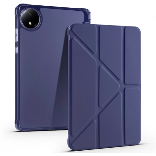 Xiaomi Redmi Pad SE 8.7 Tablet Kılıfı Standlı Tri Folding Kalemlikli Silikon Smart Cover - Lacivert