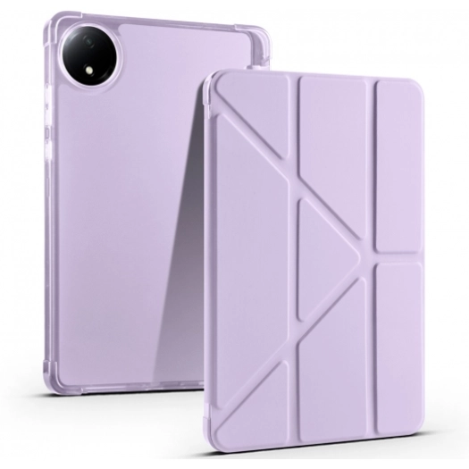 Xiaomi Redmi Pad SE 8.7 Tablet Kılıfı Standlı Tri Folding Kalemlikli Silikon Smart Cover - Lila