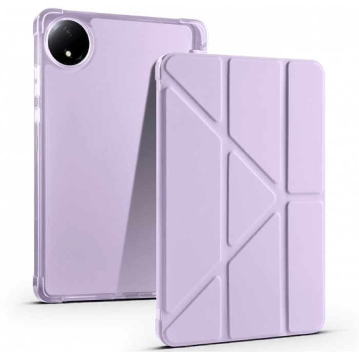 Xiaomi Redmi Pad SE 8.7 Tablet Kılıfı Standlı Tri Folding Kalemlikli Silikon Smart Cover - Lila