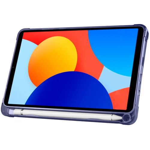 Xiaomi Redmi Pad SE 8.7 Tablet Kılıfı Standlı Tri Folding Kalemlikli Silikon Smart Cover - Mavi