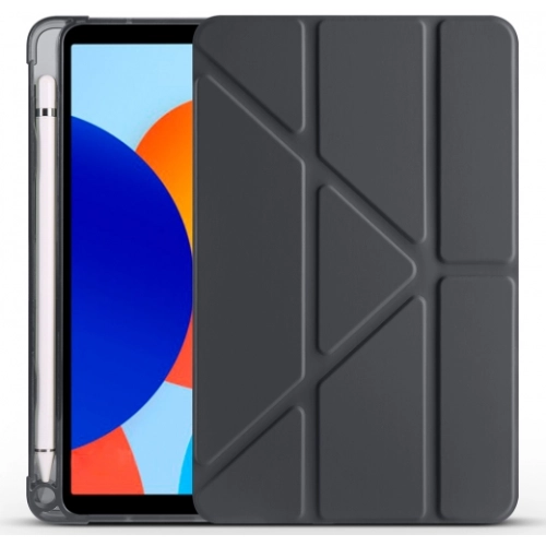 Xiaomi Redmi Pad SE 8.7 Tablet Kılıfı Standlı Tri Folding Kalemlikli Silikon Smart Cover - Siyah