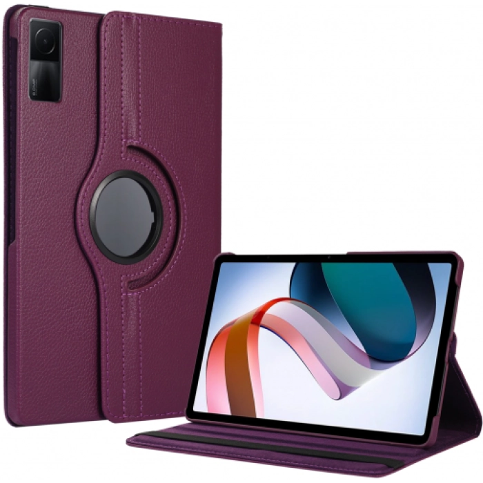 Xiaomi Redmi Pad Tablet Kılıfı 360 Derece Dönebilen Standlı Kapak - Mürdüm