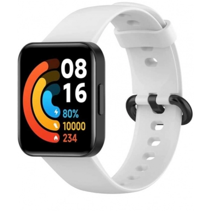 Xiaomi Redmi Watch 2 Lite Klasik Kordon Renkli Delikli Yumuşak Silikon Kordon  - Beyaz