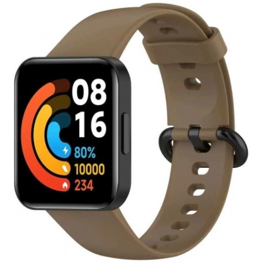 Xiaomi Redmi Watch 2 Lite Klasik Kordon Renkli Delikli Yumuşak Silikon Kordon  - Kahve
