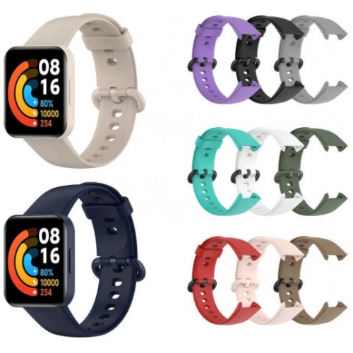 Xiaomi Redmi Watch 2 Lite Klasik Kordon Renkli Delikli Yumuşak Silikon Kordon  - Lila