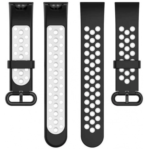 Xiaomi Redmi Watch 2 Lite Kordon Spor Silikon Delikli KRD-02 - Kırmızı-Beyaz