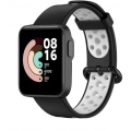 Xiaomi Redmi Watch 2 Lite Kordon Spor Silikon Delikli KRD-02 - Siyah - Beyaz