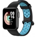 Xiaomi Redmi Watch 2 Lite Kordon Spor Silikon Delikli KRD-02 - Siyah-Mavi