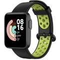 Xiaomi Redmi Watch 2 Lite Kordon Spor Silikon Delikli KRD-02 - Siyah-Yeşil