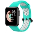 Xiaomi Redmi Watch 2 Lite Kordon Spor Silikon Delikli KRD-02 - Yeşil-Beyaz
