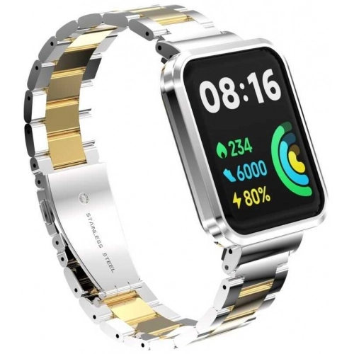 Xiaomi Redmi Watch 2 Lite Metal Kordon Klipsli Renkli KRD-60 - Gümüş - Gold
