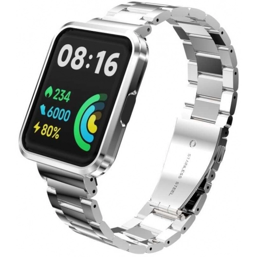 Xiaomi Redmi Watch 2 Lite Metal Kordon Klipsli Renkli KRD-60 - Gümüş - Gold