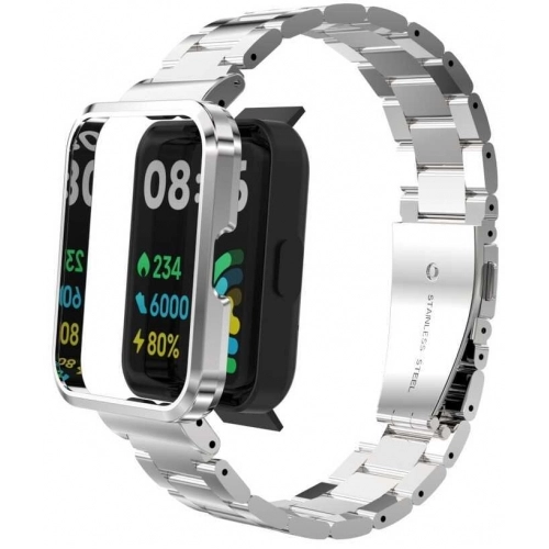 Xiaomi Redmi Watch 2 Lite Metal Kordon Klipsli Renkli KRD-60 - Gümüş - Siyah