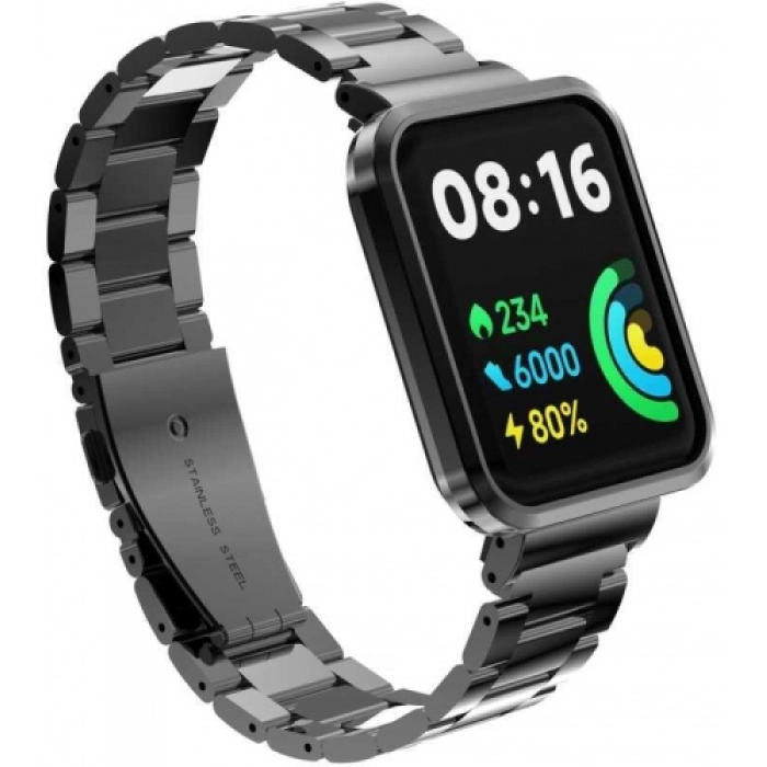 Xiaomi Redmi Watch 2 Lite Metal Kordon Klipsli Renkli KRD-60 - Siyah