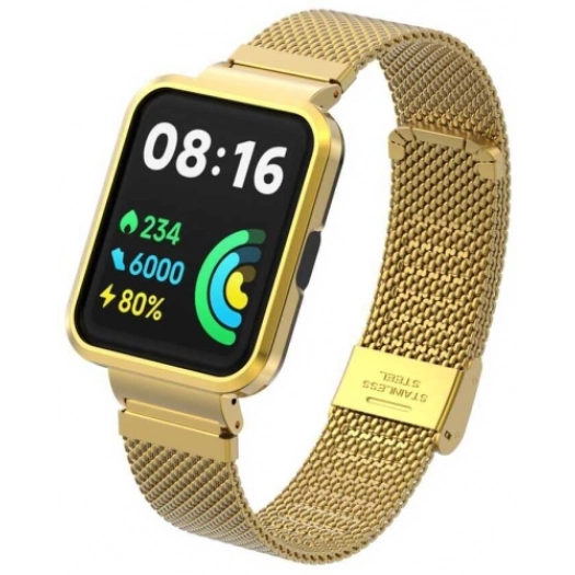 Xiaomi Redmi Watch 2 Lite Metal Örgülü Klipsli Kordon KRD-66 - Gold