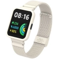 Xiaomi Redmi Watch 2 Lite Metal Örgülü Klipsli Kordon KRD-66 - Krem
