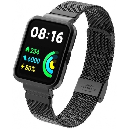 Xiaomi Redmi Watch 2 Lite Metal Örgülü Klipsli Kordon KRD-66 - Siyah