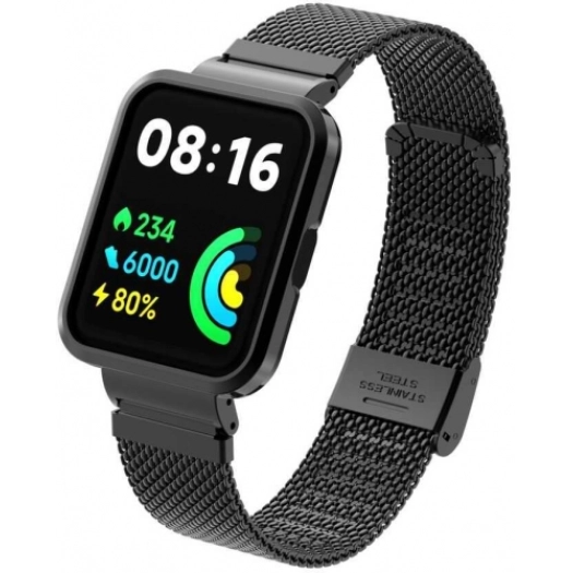 Xiaomi Redmi Watch 2 Lite Metal Örgülü Klipsli Kordon KRD-66 - Siyah