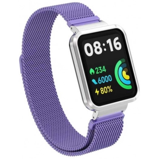 Xiaomi Redmi Watch 2 Lite Metal Örgülü Mıknatıslı Kordon KRD-58 - Lila