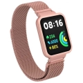 Xiaomi Redmi Watch 2 Lite Metal Örgülü Mıknatıslı Kordon KRD-58 - Pembe Açık