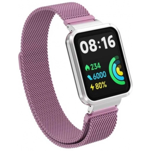 Xiaomi Redmi Watch 2 Lite Metal Örgülü Mıknatıslı Kordon KRD-58 - Pembe
