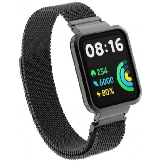 Xiaomi Redmi Watch 2 Lite Metal Örgülü Mıknatıslı Kordon KRD-58 - Siyah