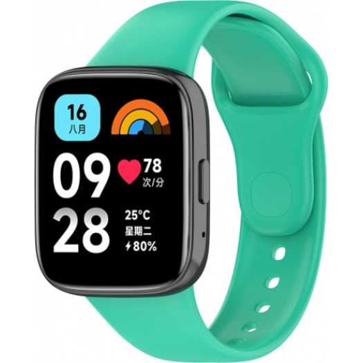 Xiaomi Redmi Watch 3 Active Klasik Kordon Renkli Delikli Yumuşak Silikon Kordon  - Turkuaz