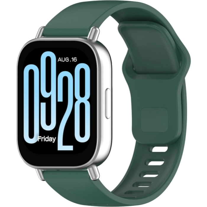 Xiaomi Redmi Watch 5 Active Klasik Kordon Renkli Delikli Yumuşak Silikon Kordon  - Koyu Yeşil