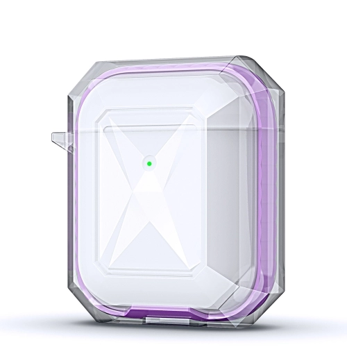 Zore Apple Airpods Airbag Şeffaf Koruma Kılıfı Geo Silikon Kapak - Lila