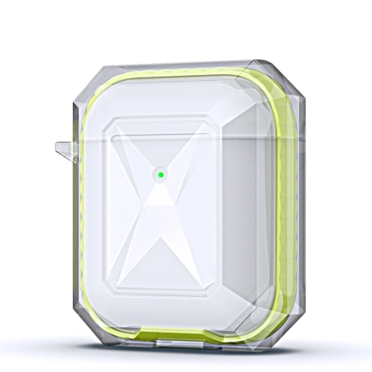 Zore Apple Airpods Airbag Şeffaf Koruma Kılıfı Geo Silikon Kapak - Sarı