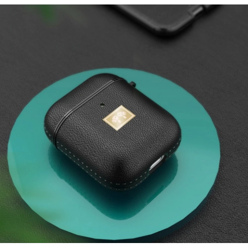 Zore Apple Airpods Kılıf Deri Tasarımlı Silikon Kapak - Koyu Yeşil