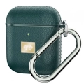 Zore Apple Airpods Kılıf Deri Tasarımlı Silikon Kapak - Koyu Yeşil