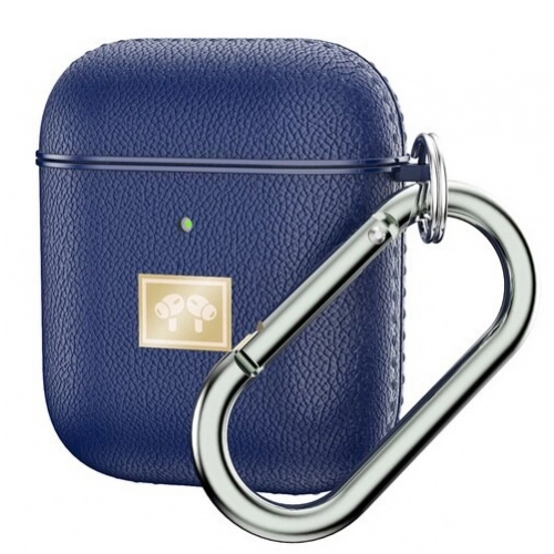 Zore Apple Airpods Kılıf Deri Tasarımlı Silikon Kapak - Lacivert