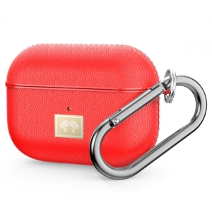 Zore Apple Airpods Pro Kılıf Deri Tasarımlı Silikon Kapak - Kırmızı