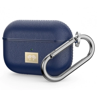 Zore Apple Airpods Pro Kılıf Deri Tasarımlı Silikon Kapak - Lacivert