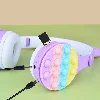 Zore B30 RGB Led Işıklı Kedi Kulağı Band Tasarımı Ayarlanabilir Katlanabilir Kulak Üstü Bluetooth Kulaklık - Mor