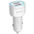 Zore CC-01 Hızlı Şarj Özellikli LED Işıklı Dual USB Araç Şarj Başlığı 18W