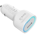 Zore CC-02 Hızlı Şarj Özellikli LED Işıklı QC 3.0 USB-A ve Type-C PD Araç Şarj Başlığı PD 20W