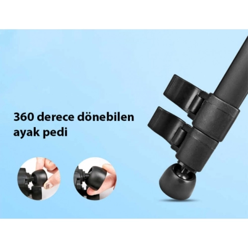 Zore DC-320 Telefon ve Kamera Tutucu Tripod Ayak 139 cm (Telefon Tutuculu) - Siyah