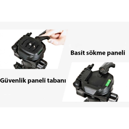 Zore DC-320 Telefon ve Kamera Tutucu Tripod Ayak 139 cm (Telefon Tutuculu) - Siyah