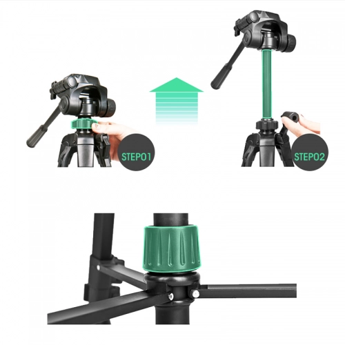 Zore DC-320 Telefon ve Kamera Tutucu Tripod Ayak 139 cm (Telefon Tutuculu) - Siyah