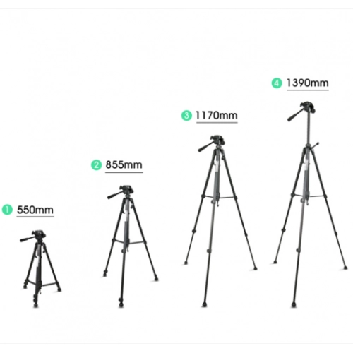 Zore DC-320 Telefon ve Kamera Tutucu Tripod Ayak 139 cm (Telefon Tutuculu) - Siyah
