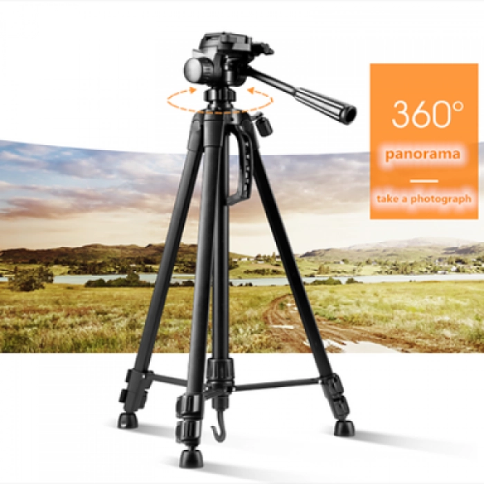 Zore DC-320 Telefon ve Kamera Tutucu Tripod Ayak 139 cm (Telefon Tutuculu) - Siyah