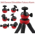 Zore DC-393 Telefon Go-Pro Kamera Tutucu Tripod Ahtapot Ayak 30cm - Siyah
